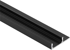 Черный накладной алюминиевый профиль SM6 от PULSE (Россия) для светодиодной ленты
