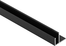 Черный накладной алюминиевый профиль SM8 от PULSE (Россия) для гибкой светодиодной ленты в силиконовом корпусе