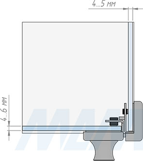 Использование замка для стеклянного фасада и боковины (артикул 407-3/5), схема 2
