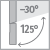 Угол открывания 125°, угловая −30°, ДСП