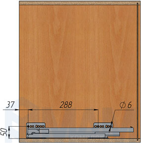 Установка трехуровневой корзины ROUND, ширина фасада 300 мм (артикул EGTGM30B3CNP), схема 2