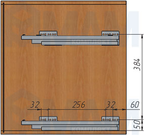Установка двухуровневой корзины ROUND (бутылочницы), ширина фасада 150 мм (артикул ELQGM152PLSXCNP и ELQGM152PLDXCNP), схема 2