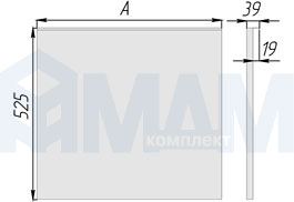 Размеры алюминиевого поддона для кухонной базы (артикул FA)