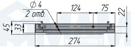 Размеры посудосушителя PARTNER для чашек (артикул ESL PR), чертеж 2