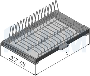Размеры посудосушителя PARTNER для тарелок (артикул ESL PR), чертеж 1
