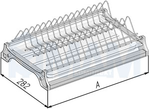 Размеры посудосушителя для тарелок (артикул MBB565), чертеж 1