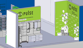 Зона презентации бренда PULSE на стенде МДМ-Комплект