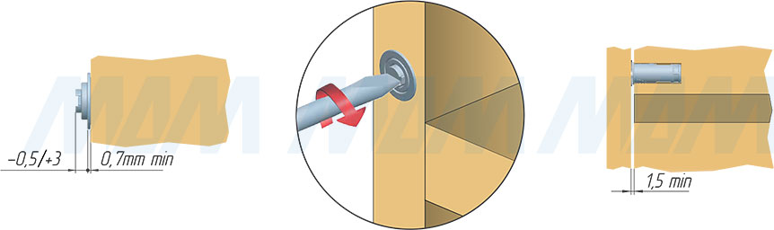 Регулировка врезного магнита K-LOCK, диаметр 10 мм (артикул 5 50070 10)