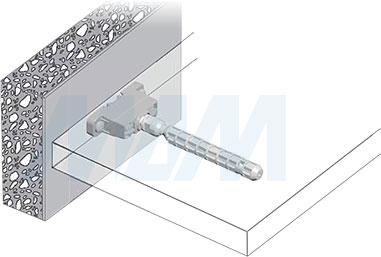 Установка скрытого менсолодержателя TRIADE PRO MINI для деревянных полок толщиной от 25 мм (артикул 1623001000), схема 2