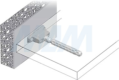 Установка скрытого менсолодержателя TRIADE PRO для деревянных полок толщиной от 30 мм (артикул 1623002000), схема 2