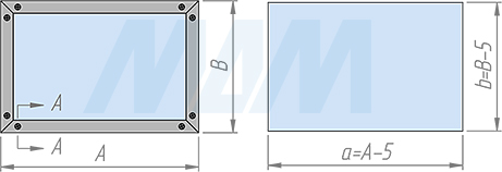 Размеры и установка вставки для узкого рамочного профиля INTEGRO, 19х20х8 мм (артикул IN...131)