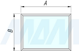 Размеры рамки при использовании узкого рамочного профиля INTEGRO, 19х20х19 мм (артикул IN0...117A)