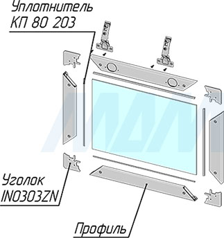 Установка широкого рамочного профиля INTEGRO, 45х20х8 мм (артикул IN0...133A), схема 2