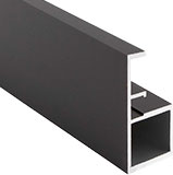 Узкий алюминиевый рамочный профиль SECRET MAXI от PULSE (Россия) в черном цвете с интегрированной ручкой для высоких распашных фасадов с наполнением из стекла