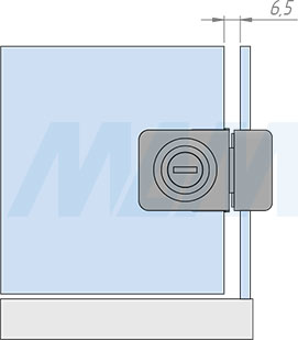 Использование замка для стеклянного фасада и боковины (артикул 407-3/5), схема 1